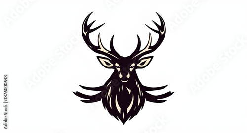 deer, deerhead, stag, buck, antlers, horns, animal, wildlife, forest, nature, silhouette, black, dark, shadow, outline, profile, head, mammal, wild, woodland, hunting, trophy, emblem, logo, symbol, ic