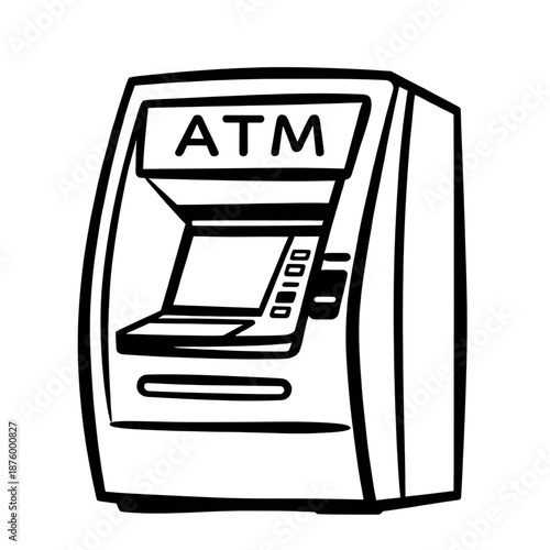 atm, machine, icon, silhouette, vector, illustration, banking, bank, finance, financial, cash, money, withdrawal, deposit, payment, transaction, terminal, kiosk, device, equipment, technology, electro