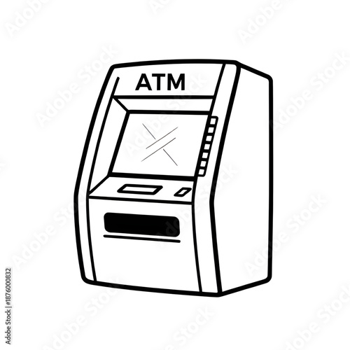atm, machine, icon, silhouette, vector, illustration, banking, bank, finance, financial, cash, money, withdrawal, deposit, payment, transaction, terminal, kiosk, device, equipment, technology, electro