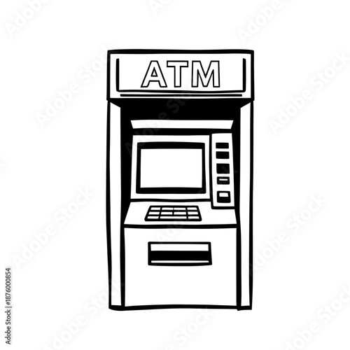 atm, machine, icon, silhouette, bank, banking, finance, financial, cash, money, withdrawal, deposit, payment, transaction, terminal, kiosk, device, automated, electronic, technology, service, selfserv