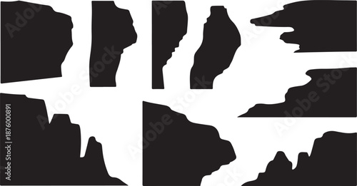 Abstract black and white geometric shapes composition art design