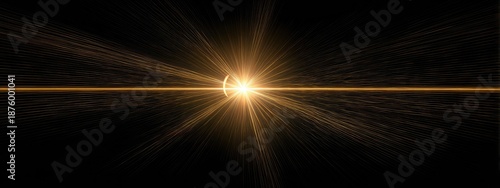 Wallpaper Mural Glowing golden burst with dark background and horizontal flare effect Torontodigital.ca