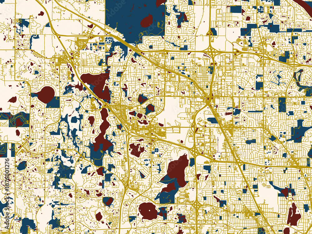 Fototapeta premium City street layout map of Maple Grove, Minnesota