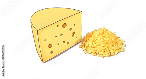 cheese, cartoon, dairy, food, snack, yellow, cute, funny, illustration, vector, flat, simple, playful, kids, mascot, character, smiling, happy, kawaii, soft, rounded, icon, symbol, isolated, whiteback