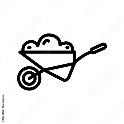 Wheelbarrow icon design template