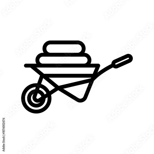 Wheelbarrow icon design template