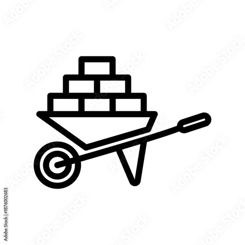 Wheelbarrow icon design template