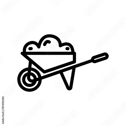 Wheelbarrow icon design template