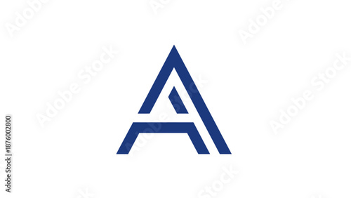 Blue Letter A Logo Design Element.