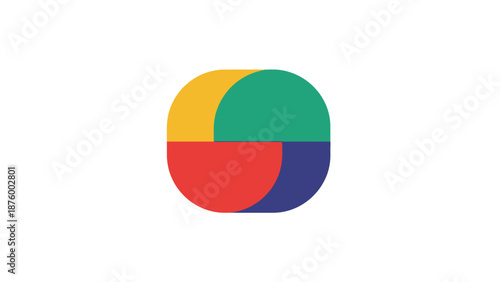 Colorful Circle Divided into Four Sections.