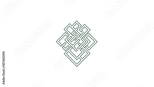 Geometric Pattern Design Element Isolated White.