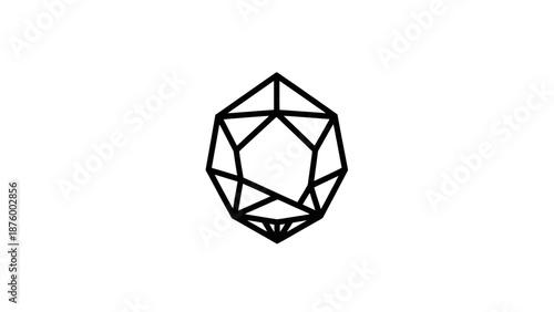 Geometric Shape Diamond Crystal Illustration.