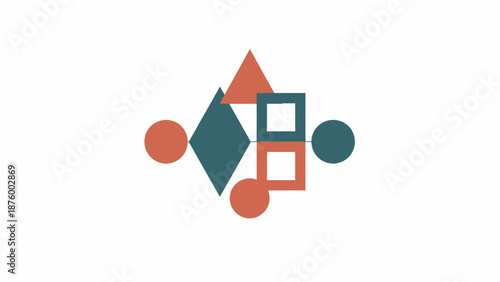 Geometric Shapes in Colorful Arrangement.