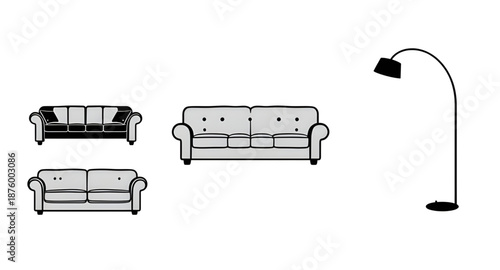 sofa, couch, furniture, icon, seating, chair, interior, home, livingroom, vector, illustration, flat, minimal, simple, symbol, sign, graphic, design, isolated, white, background, modern, comfort, rela