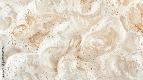 Creamy abstract swirl of Japanese somen noodles closeup