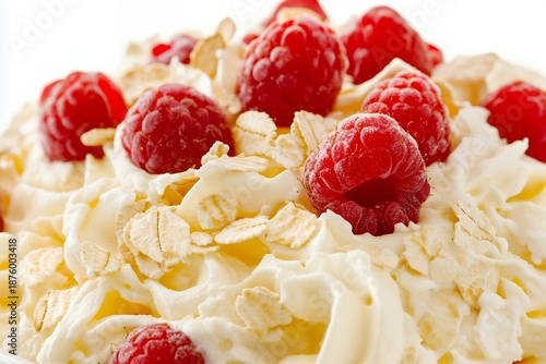Creamy Scottish Cranachan dessert with raspberries and oats