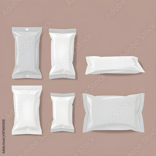 plastic, packaging, package, pack, bag, pouch, wrapper, container, vector, illustration, set, collection, product, retail, shopping, food, storage, transparent, clear, mockup, template, design, blank,