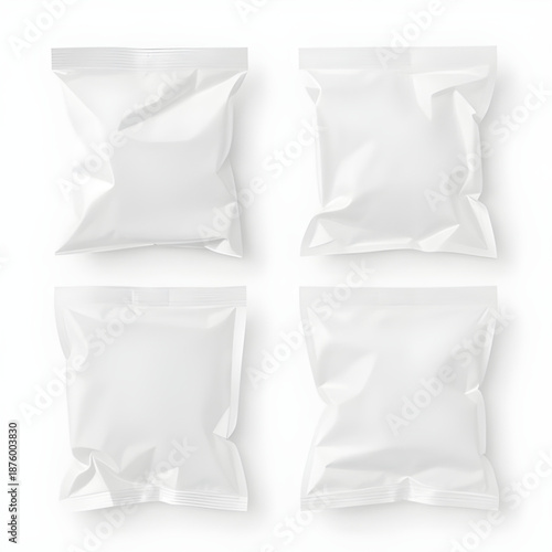 plastic, package, packaging, pack, bag, wrapper, pouch, container, vector, illustration, set, collection, product, retail, shopping, food, storage, transparent, clear, mockup, template, design, blank,
