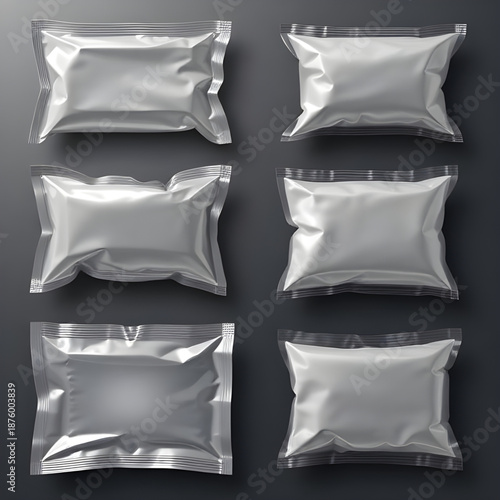 plastic, package, packaging, pack, bag, pouch, wrapper, container, vector, illustration, set, collection, product, retail, shopping, food, storage, transparent, clear, mockup, template, design, blank,