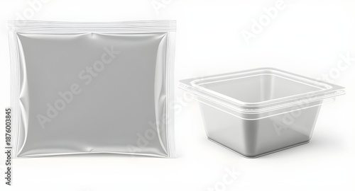 plastic, package, packaging, pack, bag, pouch, wrapper, container, vector, illustration, set, collection, product, retail, shopping, food, storage, transparent, clear, mockup, template, design, blank,