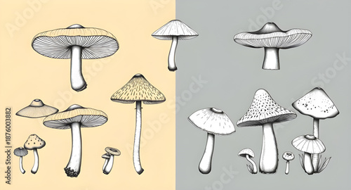 mushrooms, mushroom, fungi, fungus, toadstool, nature, forest, woodland, wild, organic, edible, food, fresh, vegetable, plant, botanical, autumn, harvest, cooking, ingredient, cuisine, gourmet, health