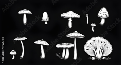 mushroom, mushrooms, fungi, fungus, toadstool, food, nature, forest, wild, organic, edible, fresh, vegetable, plant, botanical, autumn, fall, harvest, cooking, ingredient, cuisine, gourmet, healthy, n