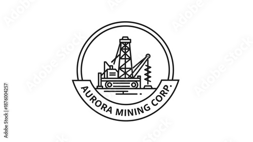 Aurora Mining Corp Logo with Excavator.