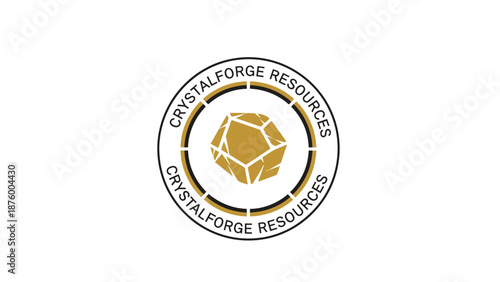 Crystal Forge Resources Gold Crystal Logo Design.