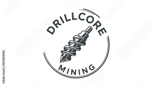 Drillcore Mining Logo with Drill Bit.