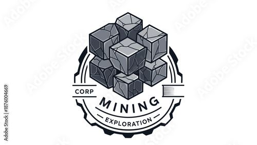 Mining Corporation Logo with Cubes Design.