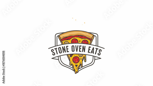 Stone Oven Eats Pizza Logo Design.