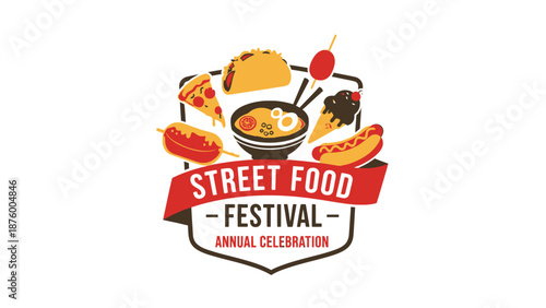 Street Food Festival Annual Celebration Logo.