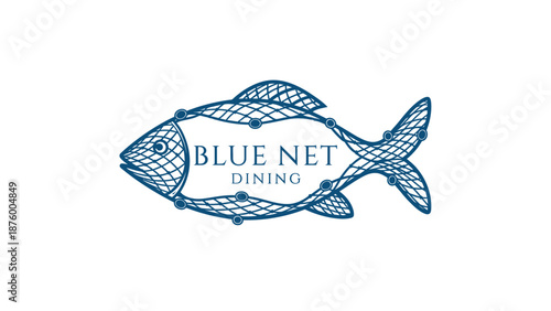 Stylized Fish Logo Illustration for Restaurant.