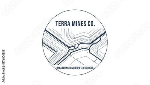 Terra Mines Co Mining Company Logo Design.