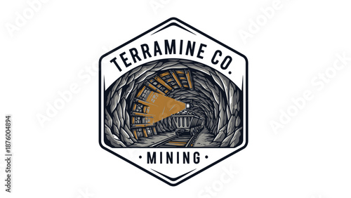 Terramine Co Mining Company Logo Design.