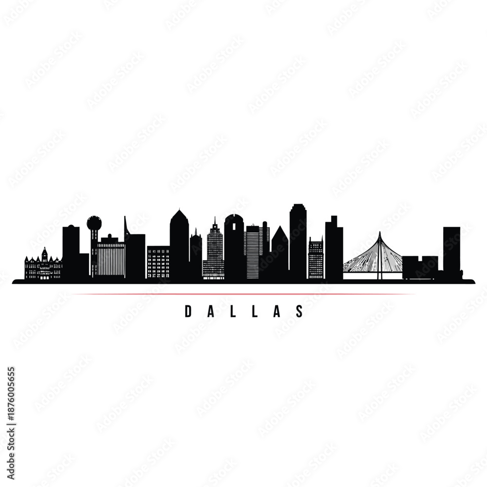 Obraz premium dallas city skyline with buildings and bridge