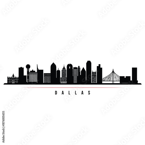 dallas city skyline with buildings and bridge