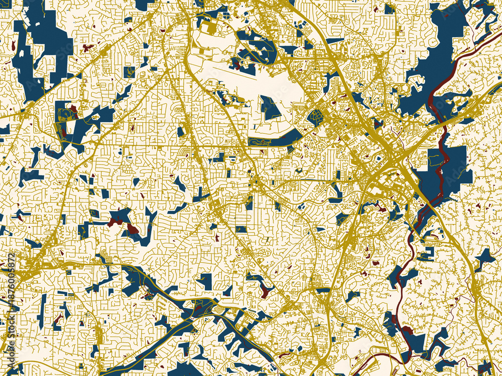 Fototapeta premium Urban map background of Smyrna, Georgia