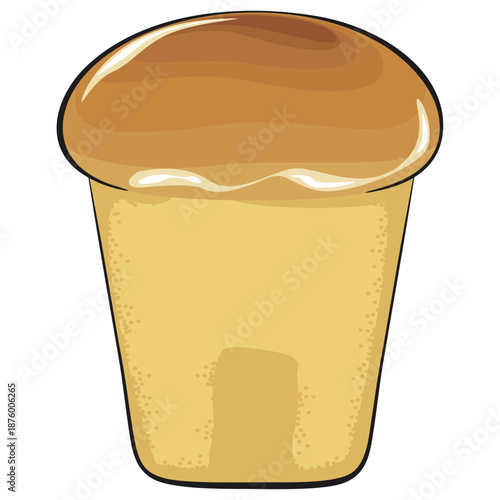 cute rum baba cake cartoon vector illustration, work of hand drawn