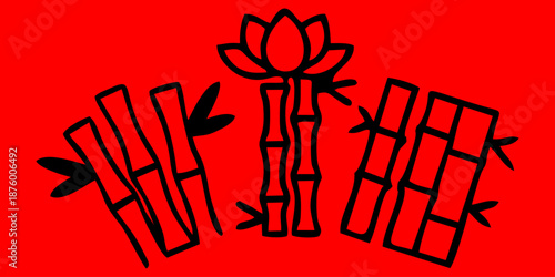 Chinese New Year bamboo plant icon