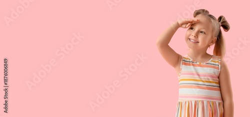Cute little girl looking fa...