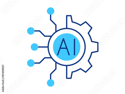 Ai integration icon. Artificial Intelligence icon. Outline icon style. Simple vector illustration in modern thin line style.
