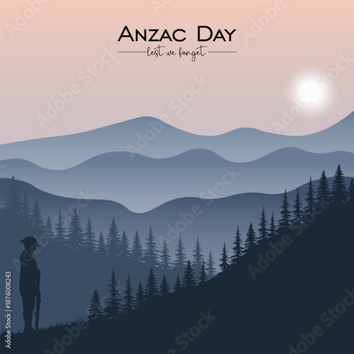 Anzac Day vector illustration. is it suitable for card, banner, or poster
