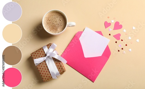 Envelope with blank card, g...