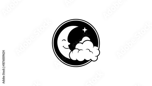 kids room wallpaper in black and white vector, vector, moon, star, cloud, moon logo, rocket, elephant, bear, teddy bear, cute cloud, zaraff, sky, night scene, sun moon stars coloring sketch, crescent