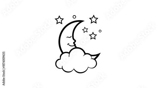 kids room wallpaper in black and white vector, vector, moon, star, cloud, moon logo, rocket, elephant, bear, teddy bear, cute cloud, zaraff, sky, night scene, sun moon stars coloring sketch, crescent