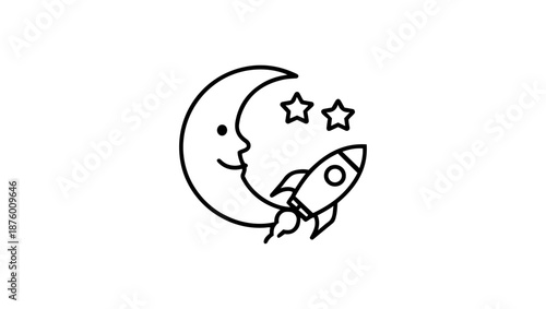 kids room wallpaper in black and white vector, vector, moon, star, cloud, moon logo, rocket, elephant, bear, teddy bear, cute cloud, zaraff, sky, night scene, sun moon stars coloring sketch, crescent