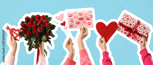 Female hands with gift boxe...