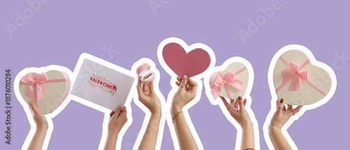 Female hands with card, gif...