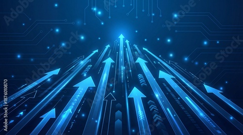 Blue Arrows Circuit Background